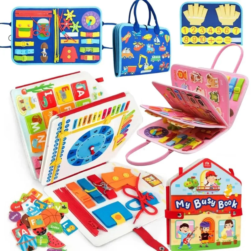 Montessori-Spielzeug für Kleinkinder, Busy Board, Busy Book, Sensory Preshool, Frühpädagogik, Lernen der Feinmotorik, Spielzeug für Kinder