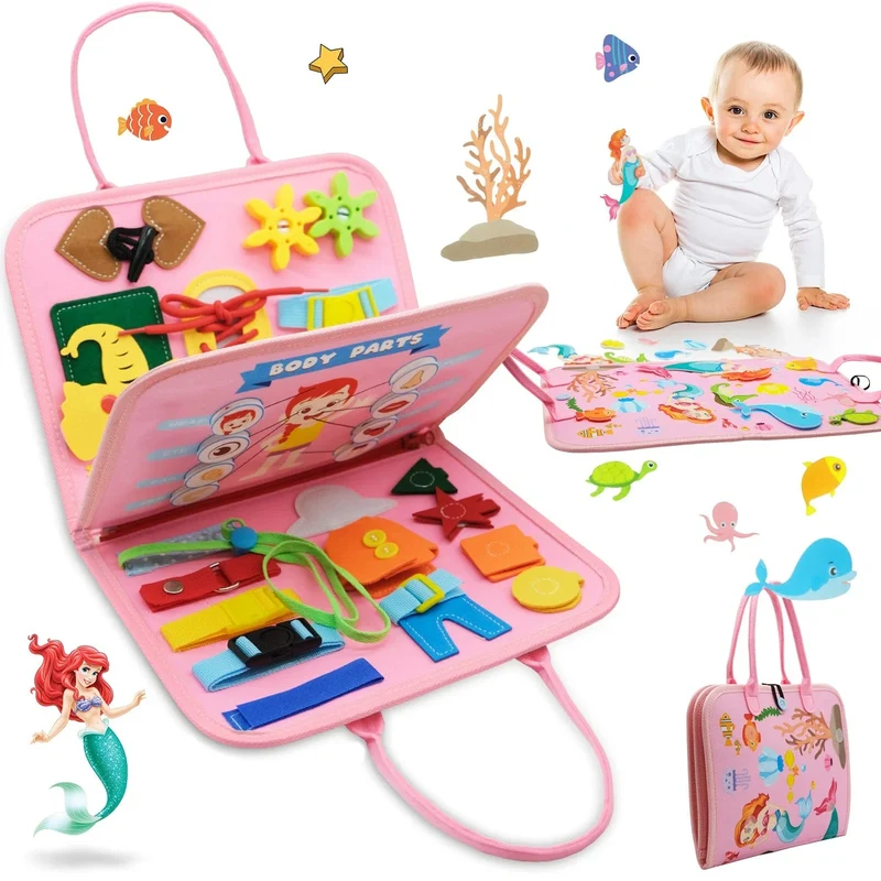 Montessori-Spielzeug für Kleinkinder, Busy Board, Busy Book, Sensory Preshool, Frühpädagogik, Lernen der Feinmotorik, Spielzeug für Kinder