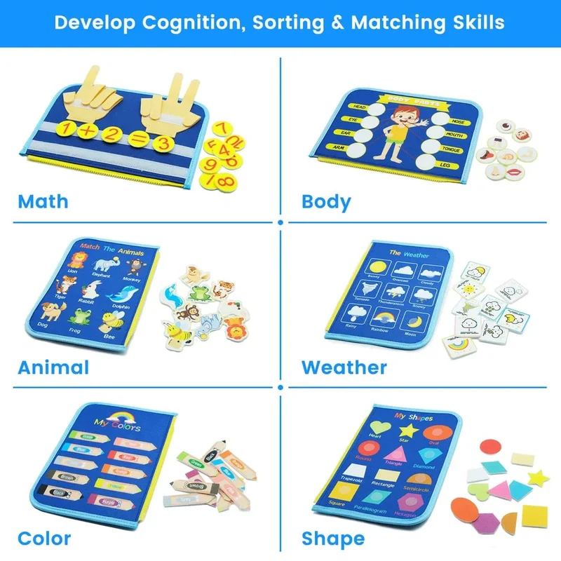 Montessori-Spielzeug für Kleinkinder, Busy Board, Busy Book, Sensory Preshool, Frühpädagogik, Lernen der Feinmotorik, Spielzeug für Kinder