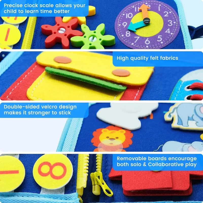 Montessori-Spielzeug für Kleinkinder, Busy Board, Busy Book, Sensory Preshool, Frühpädagogik, Lernen der Feinmotorik, Spielzeug für Kinder