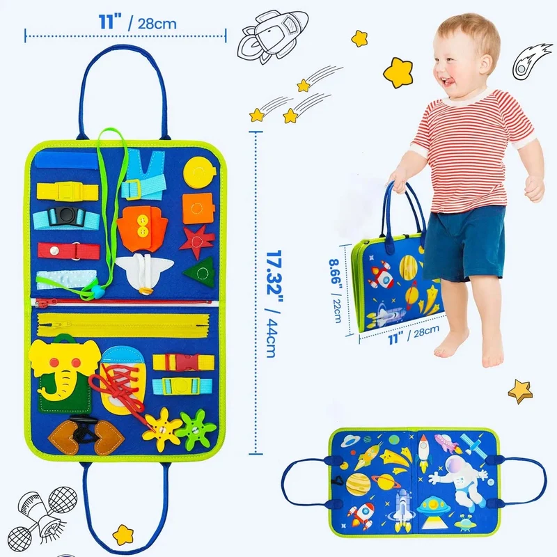 Montessori-Spielzeug für Kleinkinder, Busy Board, Busy Book, Sensory Preshool, Frühpädagogik, Lernen der Feinmotorik, Spielzeug für Kinder