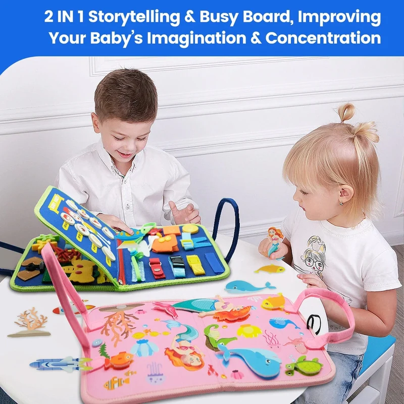 Montessori-Spielzeug für Kleinkinder, Busy Board, Busy Book, Sensory Preshool, Frühpädagogik, Lernen der Feinmotorik, Spielzeug für Kinder