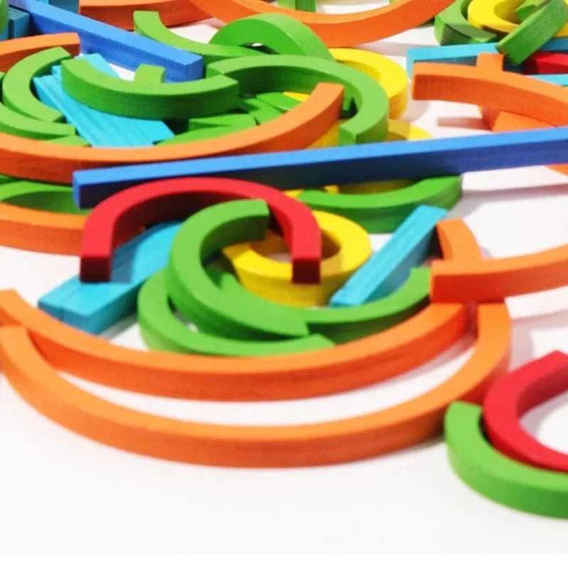 Montessori-Spielzeug für Kinder, bunte Holzstäbchen, Puzzle, logisches Denken, Herausforderung, Intelligenzspiele, pädagogisches Holzspielzeug für Kinder