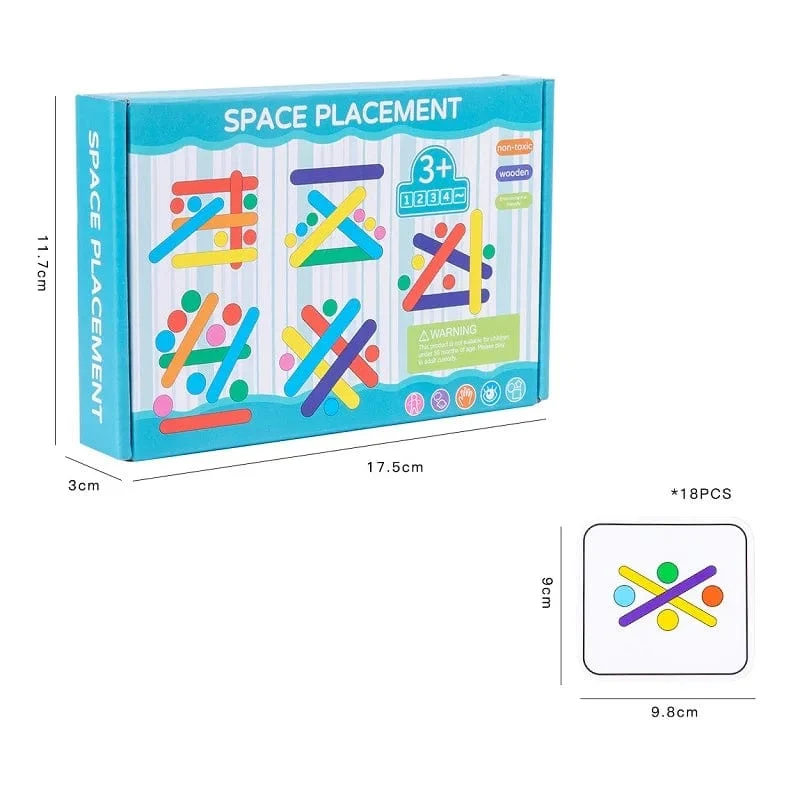 Montessori-Spielzeug für Kinder, bunte Holzstäbchen, Puzzle, logisches Denken, Herausforderung, Intelligenzspiele, pädagogisches Holzspielzeug für Kinder
