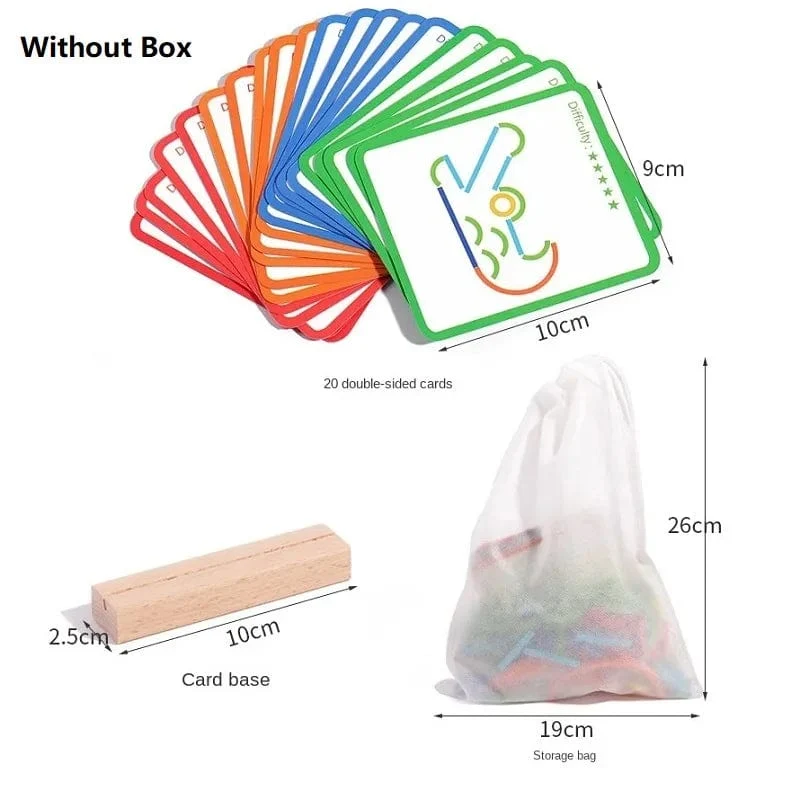 Montessori-Spielzeug für Kinder, bunte Holzstäbchen, Puzzle, logisches Denken, Herausforderung, Intelligenzspiele, pädagogisches Holzspielzeug für Kinder