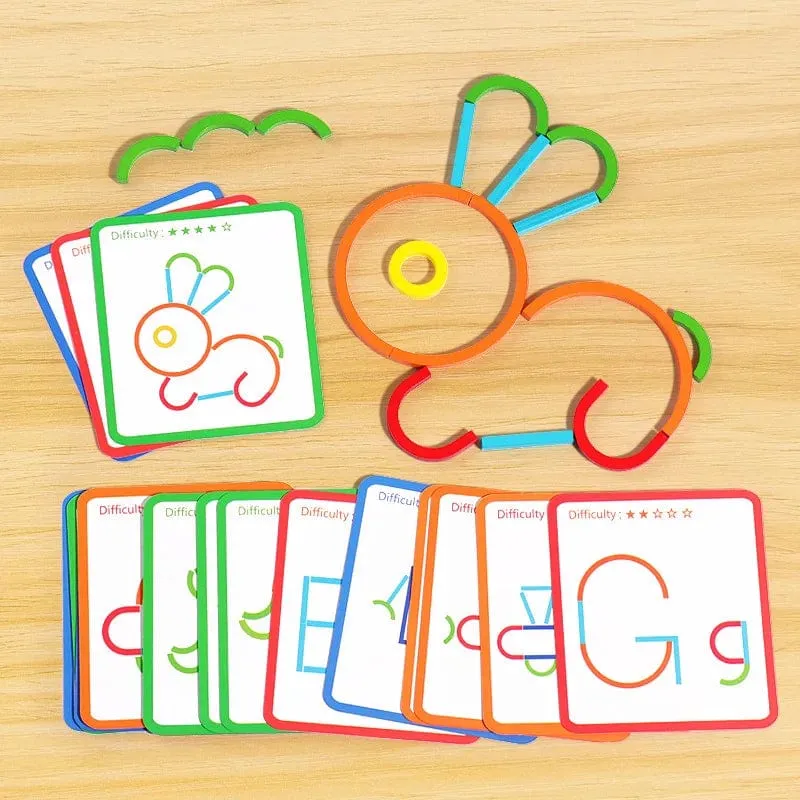 Montessori-Spielzeug für Kinder, bunte Holzstäbchen, Puzzle, logisches Denken, Herausforderung, Intelligenzspiele, pädagogisches Holzspielzeug für Kinder