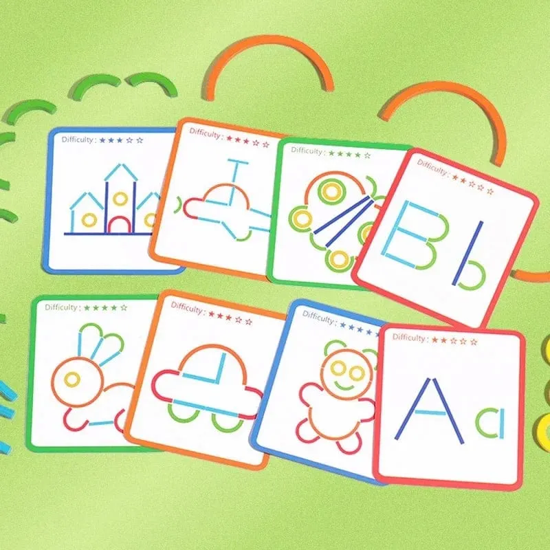 Montessori-Spielzeug für Kinder, bunte Holzstäbchen, Puzzle, logisches Denken, Herausforderung, Intelligenzspiele, pädagogisches Holzspielzeug für Kinder