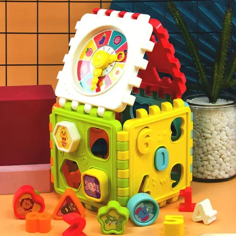 Aktivitätswürfel-Box für Kleinkinder, Formensortierspielzeug für Jungen und Mädchen, Formen-Zuordnungsspiel, Zahlensortierspiel, Montessori-Lernspielzeug für Babys und Kinder
