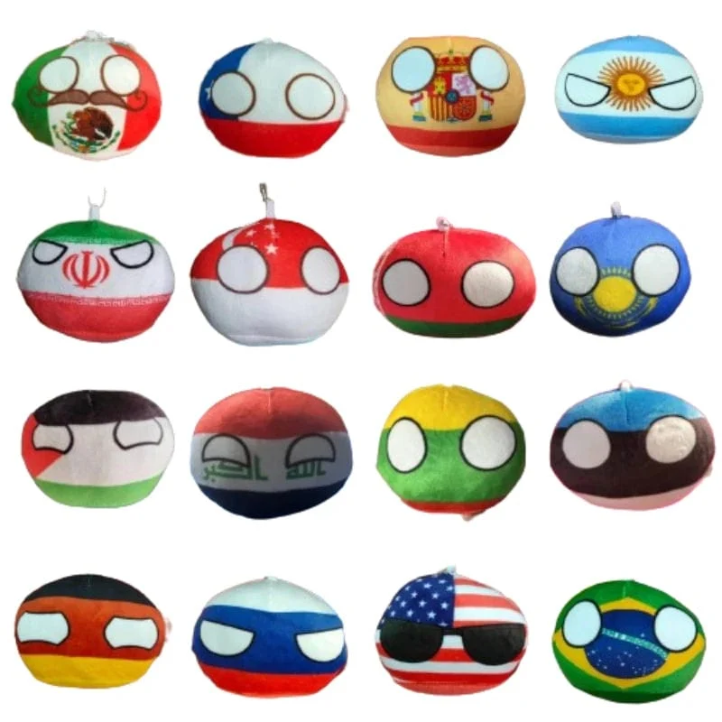 70 Arten Polandball Anhänger Country Balls 10cm Country Ball Plüschtiere Countryball Gefüllte Puppe Spielzeug Weihnachtsgeschenk für Kinder