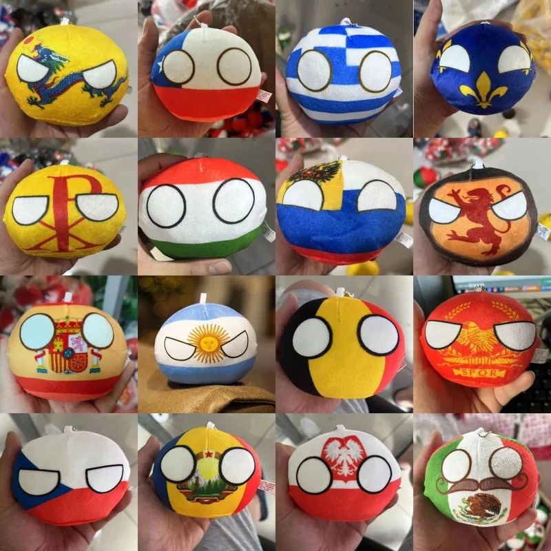 70 Arten Polandball Anhänger Country Balls 10cm Country Ball Plüschtiere Countryball Gefüllte Puppe Spielzeug Weihnachtsgeschenk für Kinder