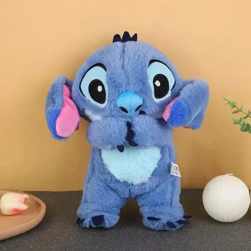 Kawaii Stitch Plüschpuppe Baby Schlafbegleiter Sound Beruhigendes Musical Kawaii Mit Airbag und Licht Puppe Atmen Spielzeug Geschenke