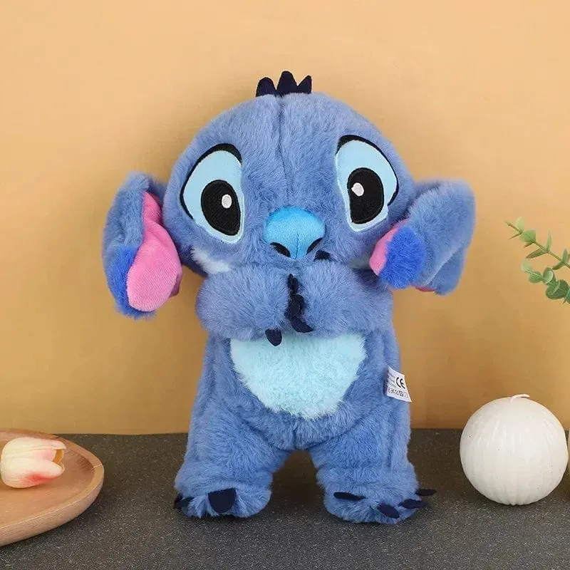 Kawaii Stitch Plüschpuppe Baby Schlafbegleiter Sound Beruhigendes Musical Kawaii Mit Airbag und Licht Puppe Atmen Spielzeug Geschenke