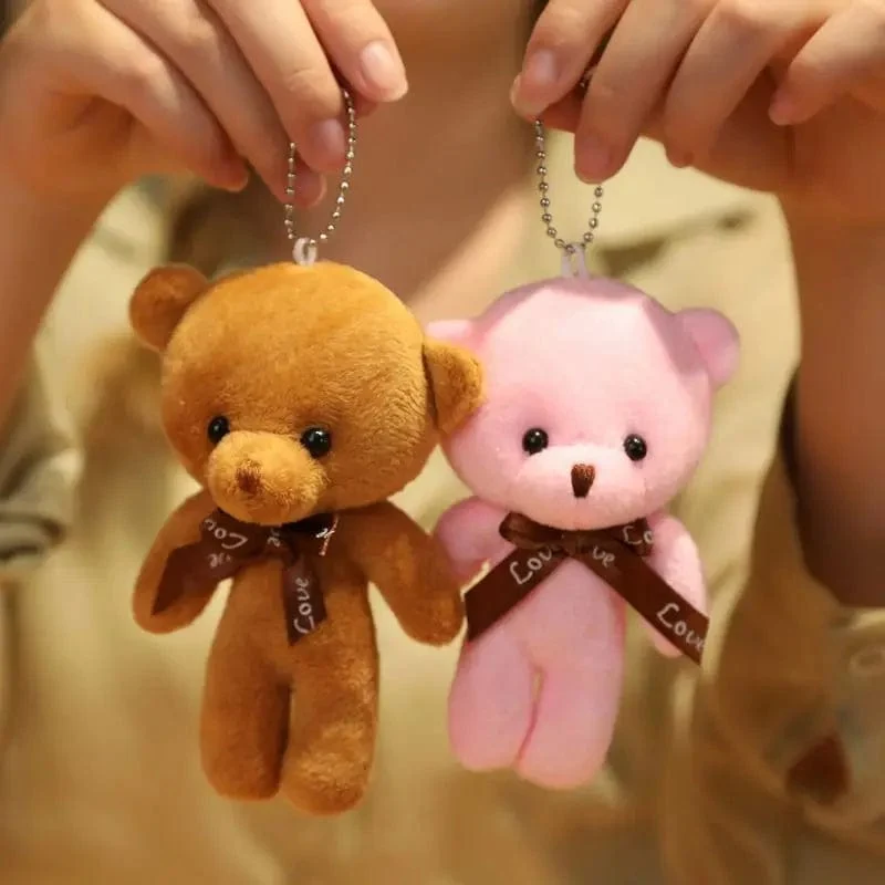 Neue Farbe Teddybär Puppen 12cm Weiche Kuscheltiere Bär Plüsch Spielzeug Pendent Nette Nette Mädchen Keychain Hochzeit Kinder Party geschenke