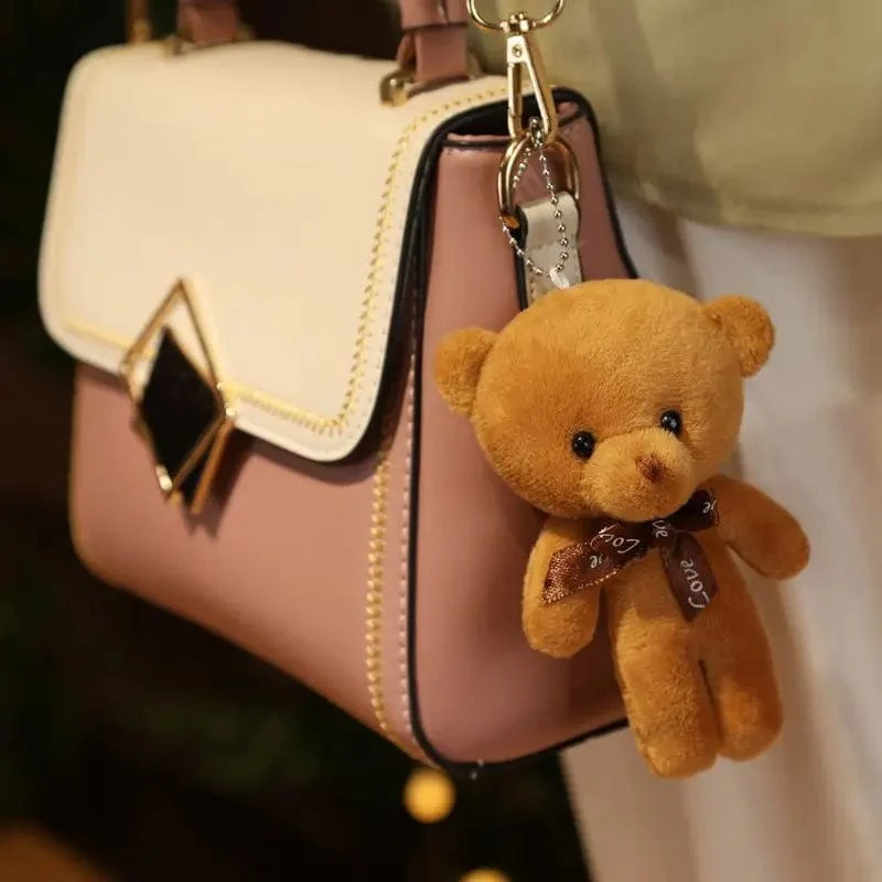 Neue Farbe Teddybär Puppen 12cm Weiche Kuscheltiere Bär Plüsch Spielzeug Pendent Nette Nette Mädchen Keychain Hochzeit Kinder Party geschenke