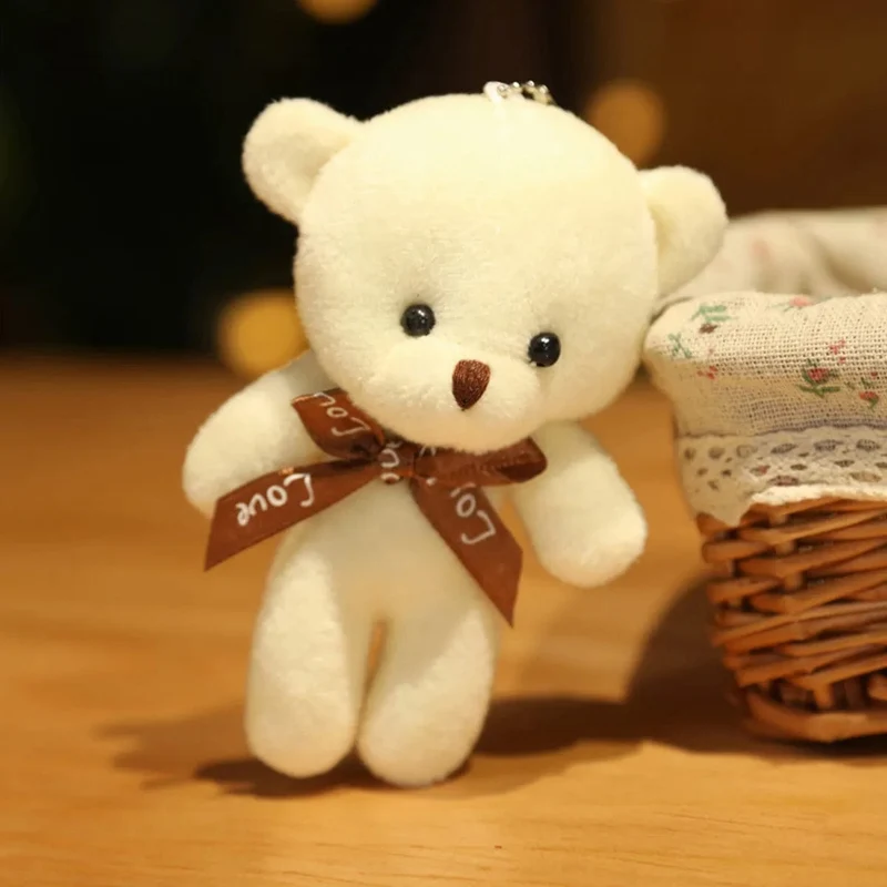 Neue Farbe Teddybär Puppen 12cm Weiche Kuscheltiere Bär Plüsch Spielzeug Pendent Nette Nette Mädchen Keychain Hochzeit Kinder Party geschenke