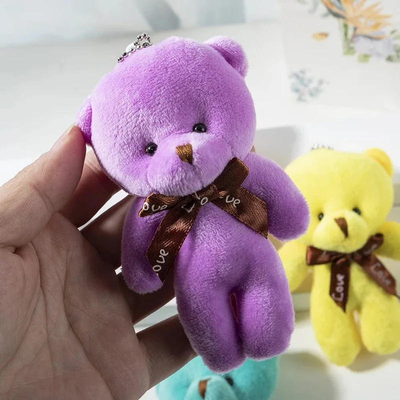 Neue Farbe Teddybär Puppen 12cm Weiche Kuscheltiere Bär Plüsch Spielzeug Pendent Nette Nette Mädchen Keychain Hochzeit Kinder Party geschenke