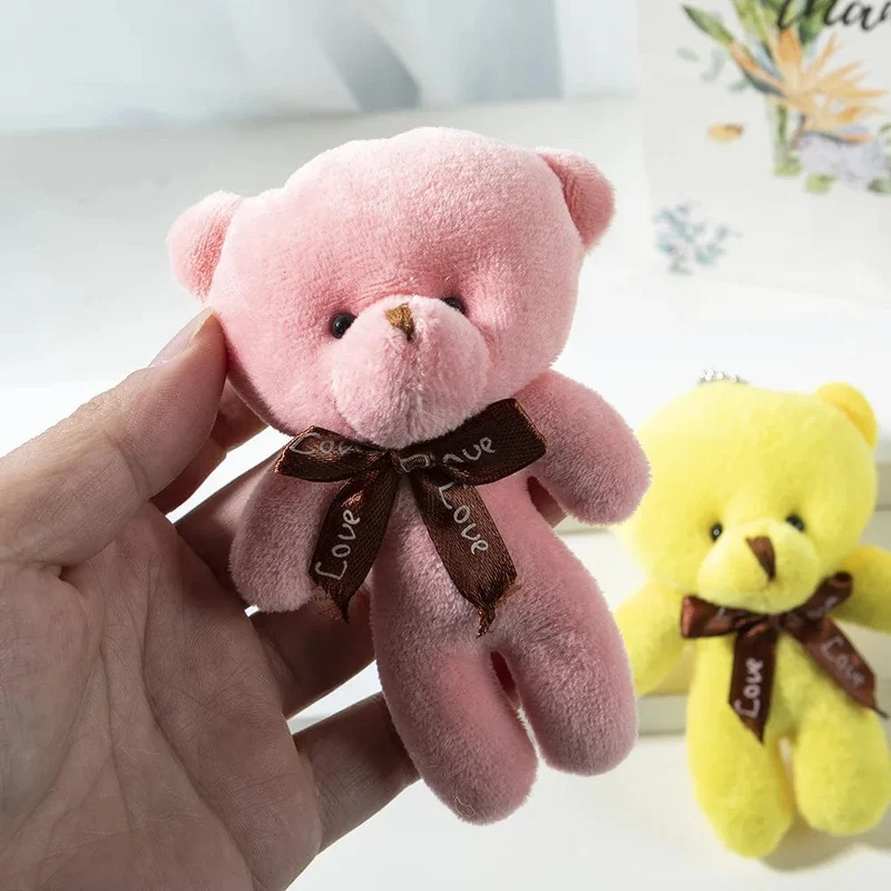 Neue Farbe Teddybär Puppen 12cm Weiche Kuscheltiere Bär Plüsch Spielzeug Pendent Nette Nette Mädchen Keychain Hochzeit Kinder Party geschenke