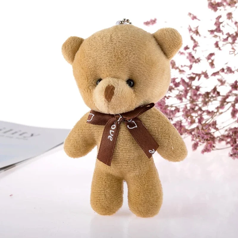 Neue Farbe Teddybär Puppen 12cm Weiche Kuscheltiere Bär Plüsch Spielzeug Pendent Nette Nette Mädchen Keychain Hochzeit Kinder Party geschenke