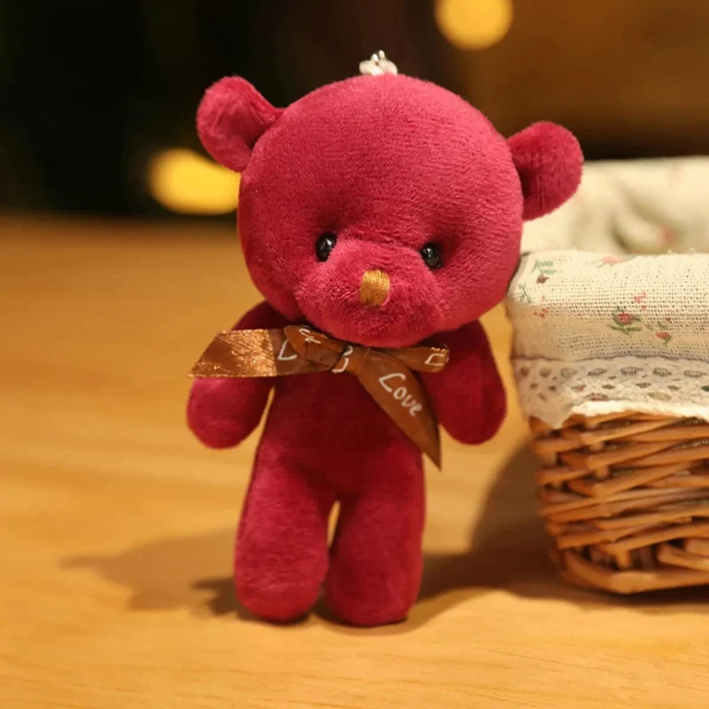Neue Farbe Teddybär Puppen 12cm Weiche Kuscheltiere Bär Plüsch Spielzeug Pendent Nette Nette Mädchen Keychain Hochzeit Kinder Party geschenke