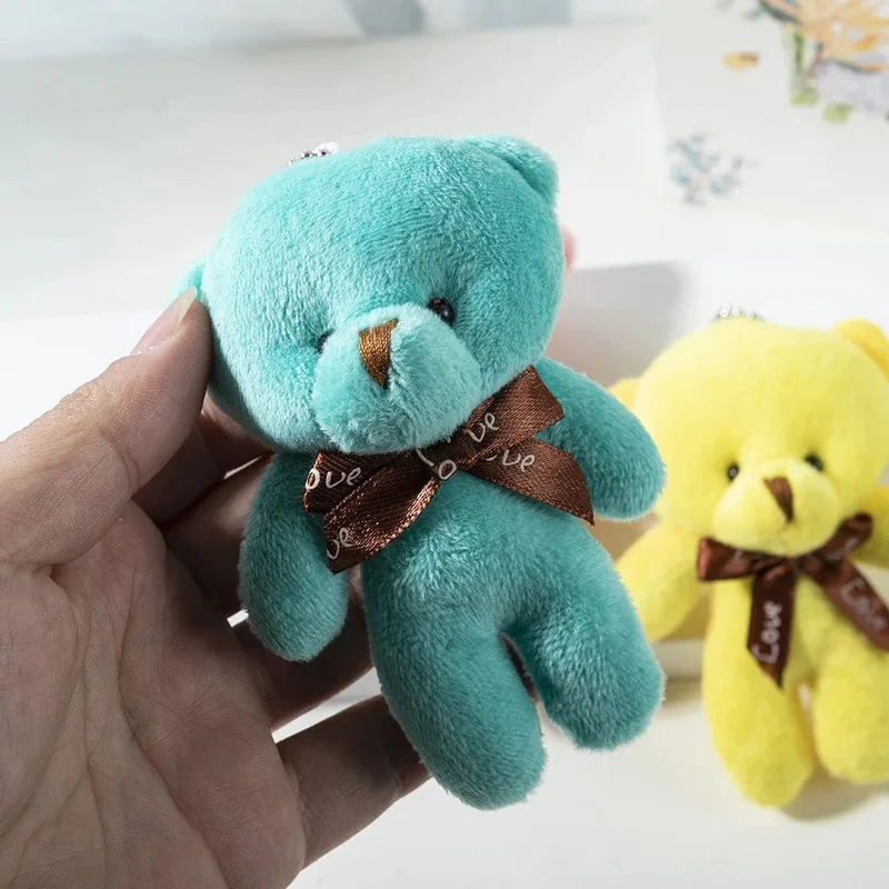 Neue Farbe Teddybär Puppen 12cm Weiche Kuscheltiere Bär Plüsch Spielzeug Pendent Nette Nette Mädchen Keychain Hochzeit Kinder Party geschenke