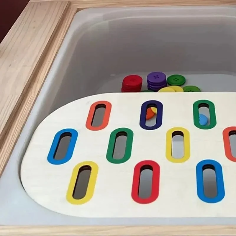 Montessori Sensorisches Tablett Brettspiel aus Holz für Kinder Weihnachtsbaum Eichel Farbsortierer Frühe Bildung Ausbildung Lernspielzeug