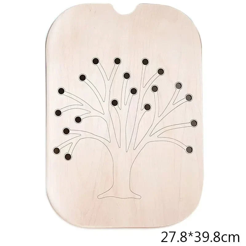 Montessori Sensorisches Tablett Brettspiel aus Holz für Kinder Weihnachtsbaum Eichel Farbsortierer Frühe Bildung Ausbildung Lernspielzeug