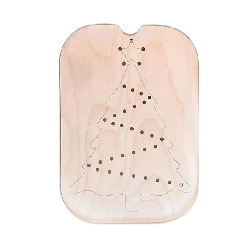 Montessori Sensorisches Tablett Brettspiel aus Holz für Kinder Weihnachtsbaum Eichel Farbsortierer Frühe Bildung Ausbildung Lernspielzeug