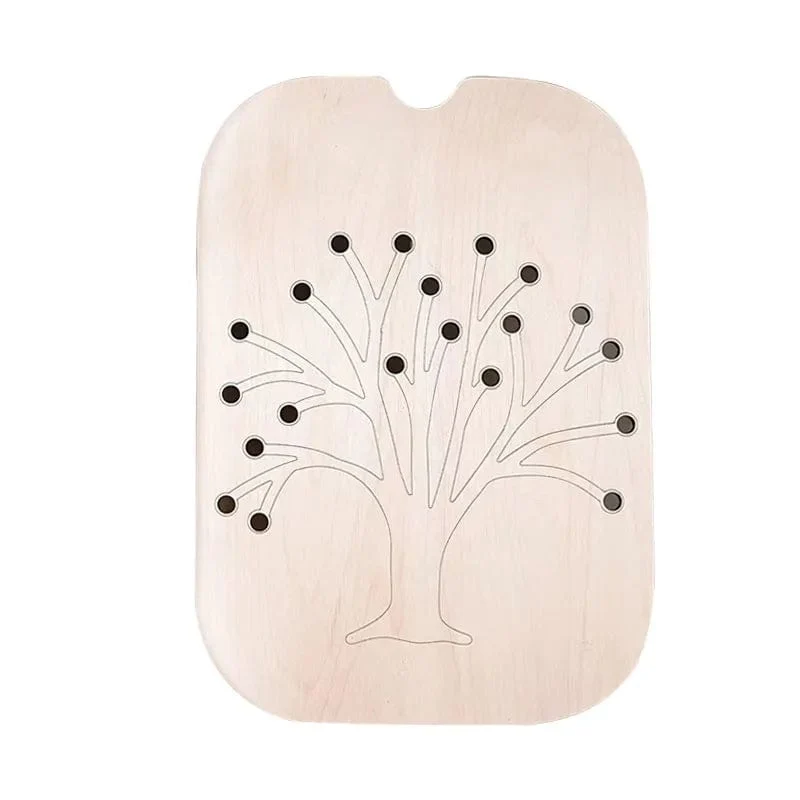 Montessori Sensorisches Tablett Brettspiel aus Holz für Kinder Weihnachtsbaum Eichel Farbsortierer Frühe Bildung Ausbildung Lernspielzeug