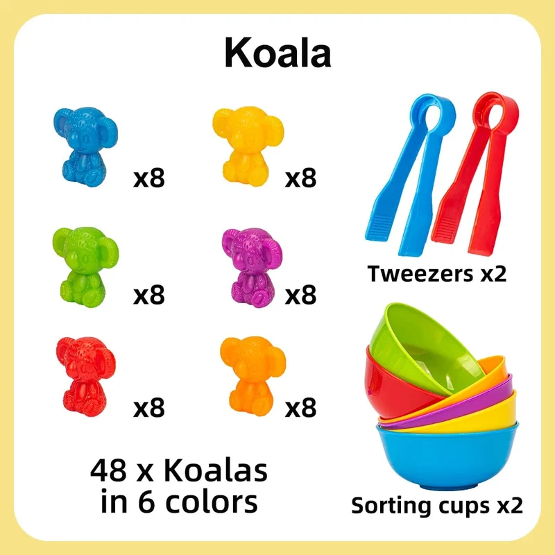 Zähl- und Sortierspielzeug für Kleinkinder, Vorschul-Lernaktivitäten für Mathematik, Farberkennung, Montessori-Baby, MINT-Geschenk