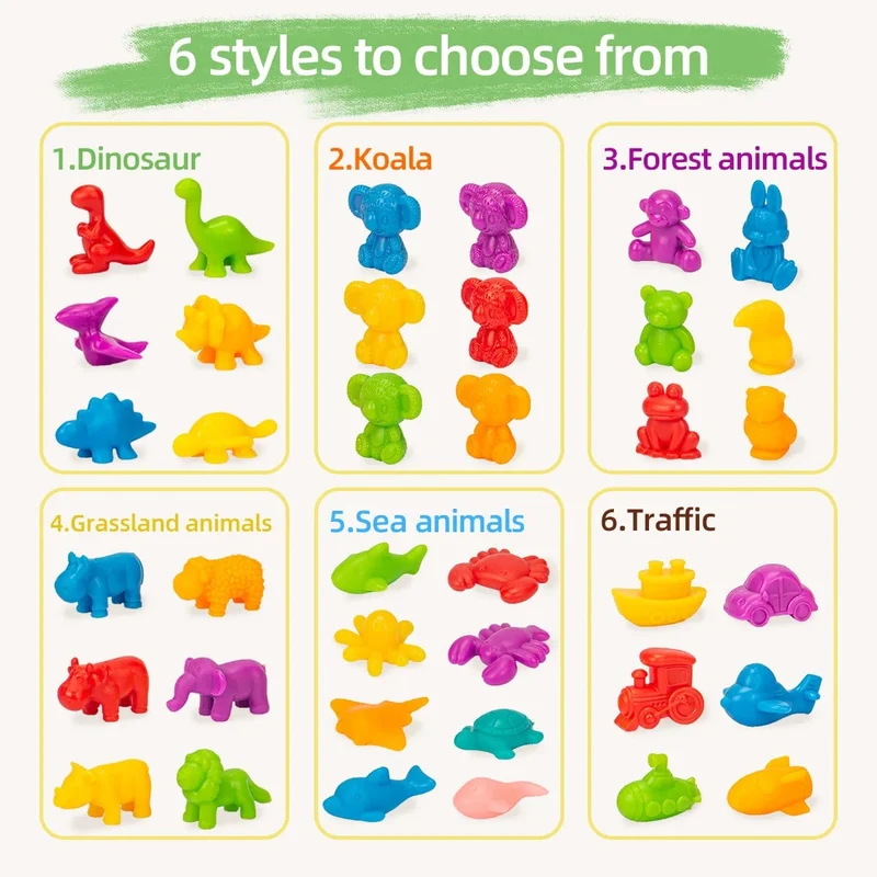Zähl- und Sortierspielzeug für Kleinkinder, Vorschul-Lernaktivitäten für Mathematik, Farberkennung, Montessori-Baby, MINT-Geschenk