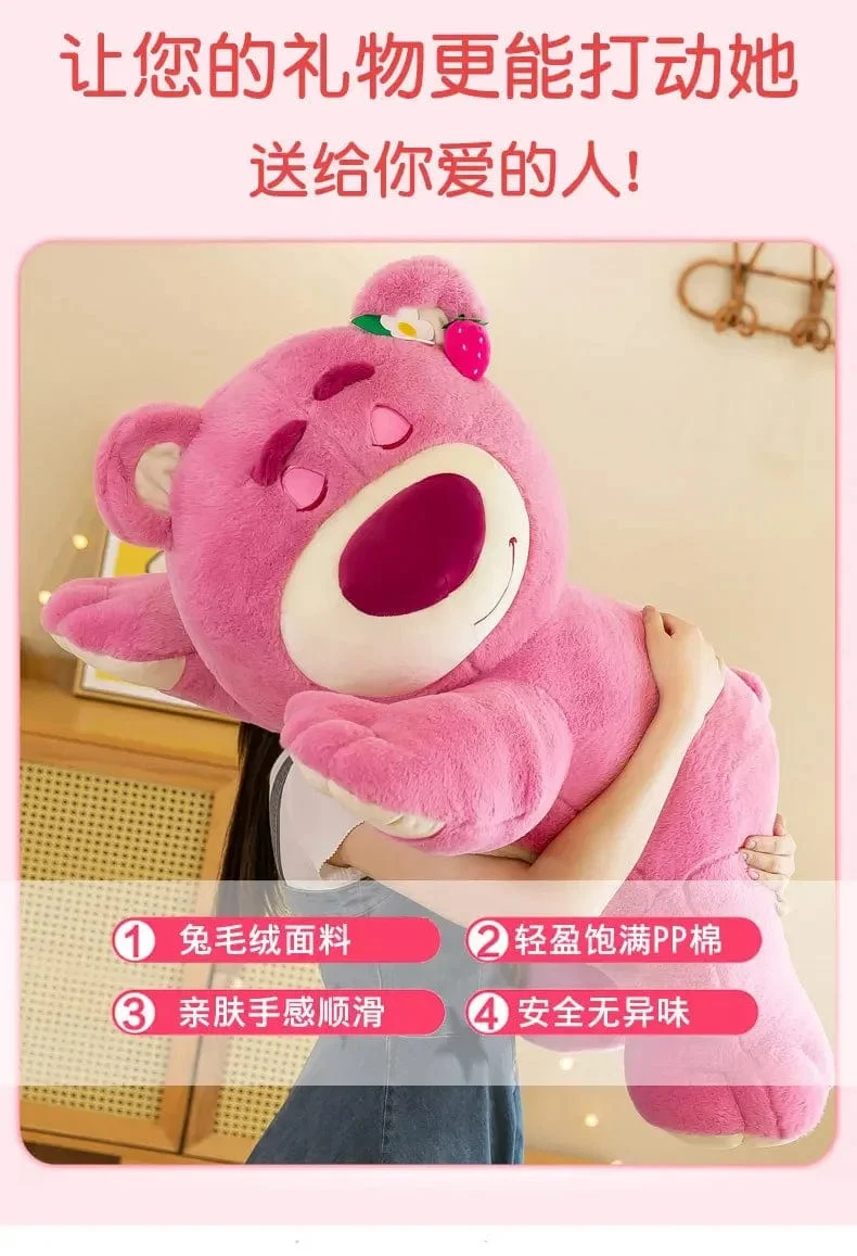 40 cm Disney Spielzeug Niedliche Plüschtiere Kissen Cartoon Erdbeerbär Plüschpuppe Mädchen Kawaii Anime Bär Gefüllte Puppe für Kinder Geschenke