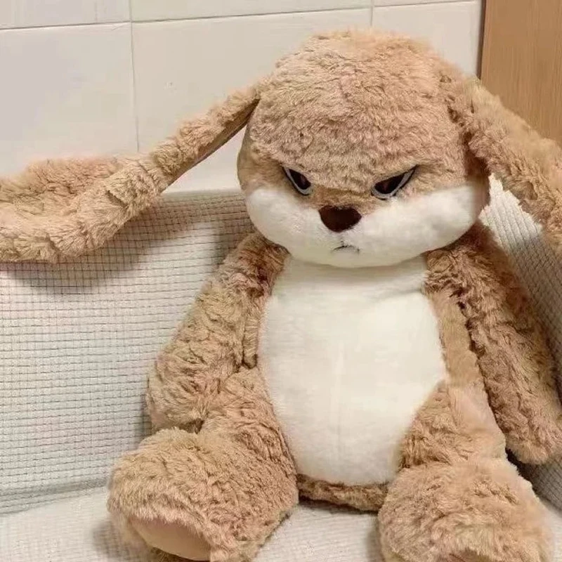 35CM süßes Häschen-Plüschtier mit langen Ohren, langes Haar, großes, sickerndes Kissen, Kaninchen-Tierpuppe, als Weihnachts- und Geburtstagsgeschenk für Kinder