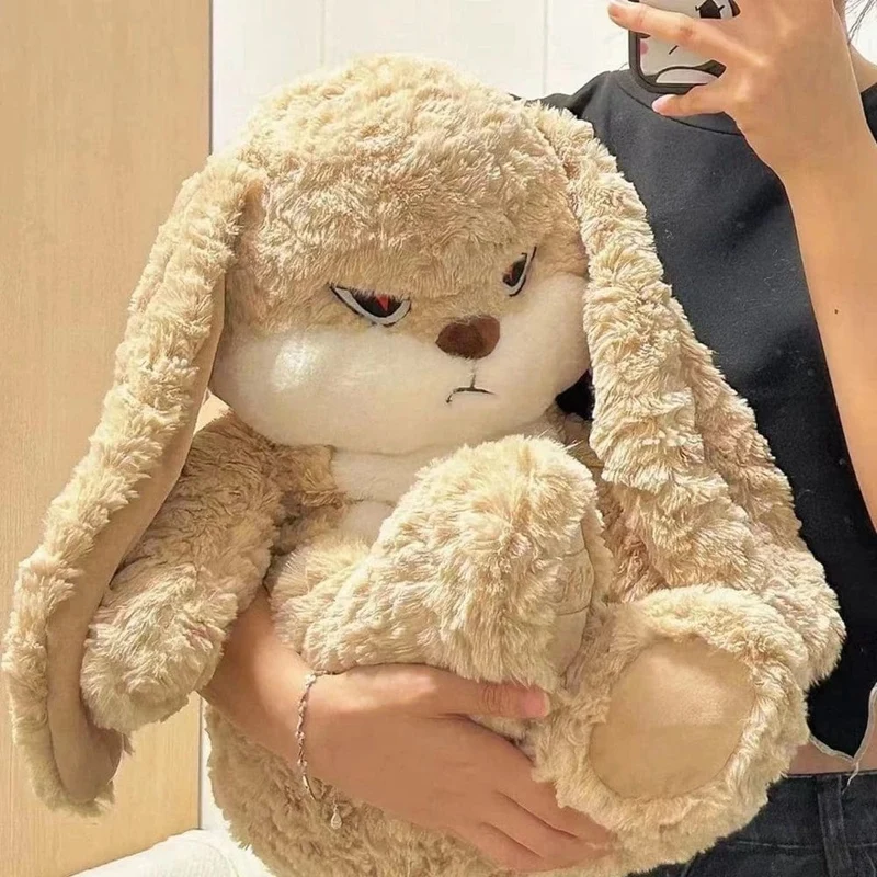 35CM süßes Häschen-Plüschtier mit langen Ohren, langes Haar, großes, sickerndes Kissen, Kaninchen-Tierpuppe, als Weihnachts- und Geburtstagsgeschenk für Kinder