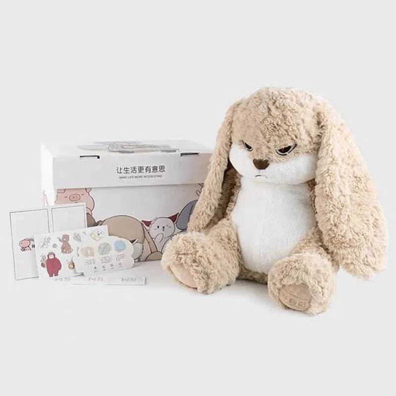 35CM süßes Häschen-Plüschtier mit langen Ohren, langes Haar, großes, sickerndes Kissen, Kaninchen-Tierpuppe, als Weihnachts- und Geburtstagsgeschenk für Kinder