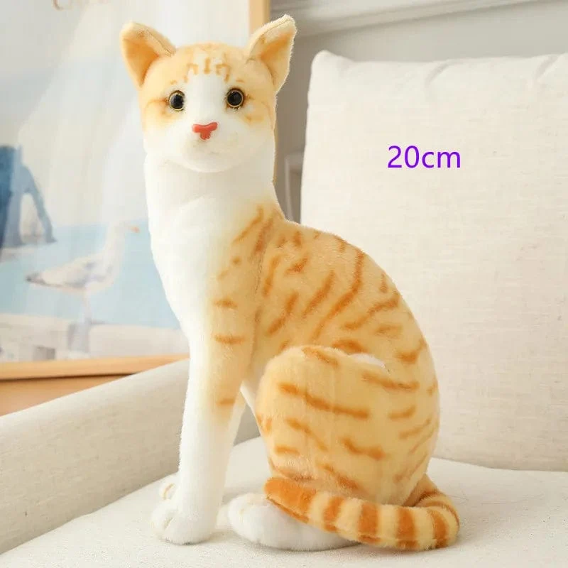 Ausgestopfte lebensechte Siamkatzen Plüschtier Simulation Amerikanische Kurzhaar Süße Katze Puppe Haustier Spielzeug Wohnkultur Geschenk für Mädchen Geburtstag