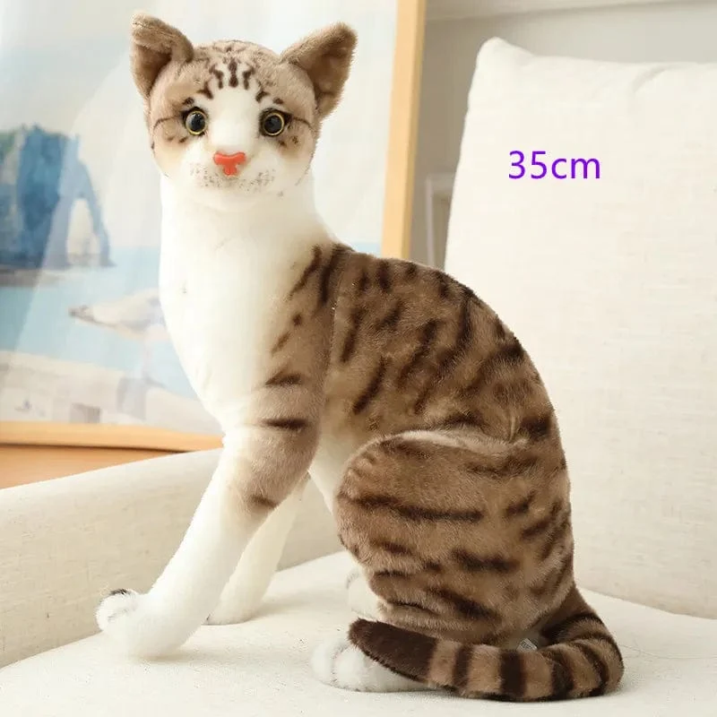 Ausgestopfte lebensechte Siamkatzen Plüschtier Simulation Amerikanische Kurzhaar Süße Katze Puppe Haustier Spielzeug Wohnkultur Geschenk für Mädchen Geburtstag
