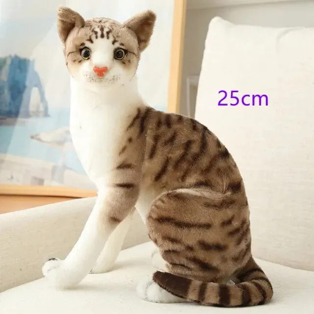 Ausgestopfte lebensechte Siamkatzen Plüschtier Simulation Amerikanische Kurzhaar Süße Katze Puppe Haustier Spielzeug Wohnkultur Geschenk für Mädchen Geburtstag