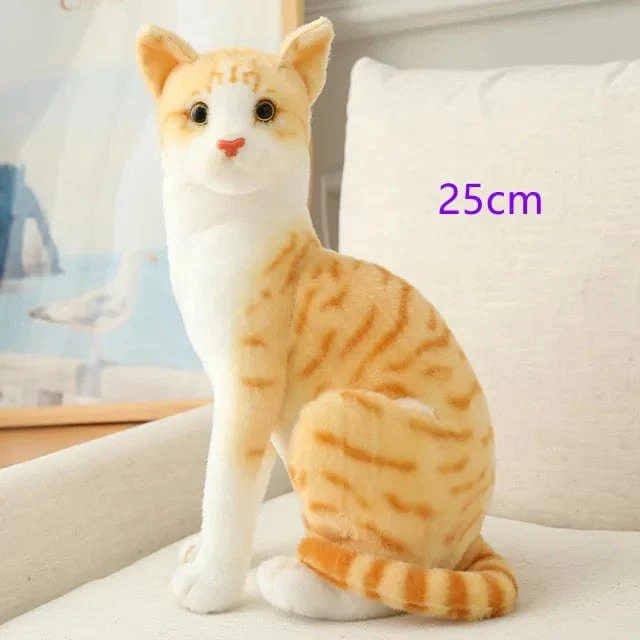 Ausgestopfte lebensechte Siamkatzen Plüschtier Simulation Amerikanische Kurzhaar Süße Katze Puppe Haustier Spielzeug Wohnkultur Geschenk für Mädchen Geburtstag
