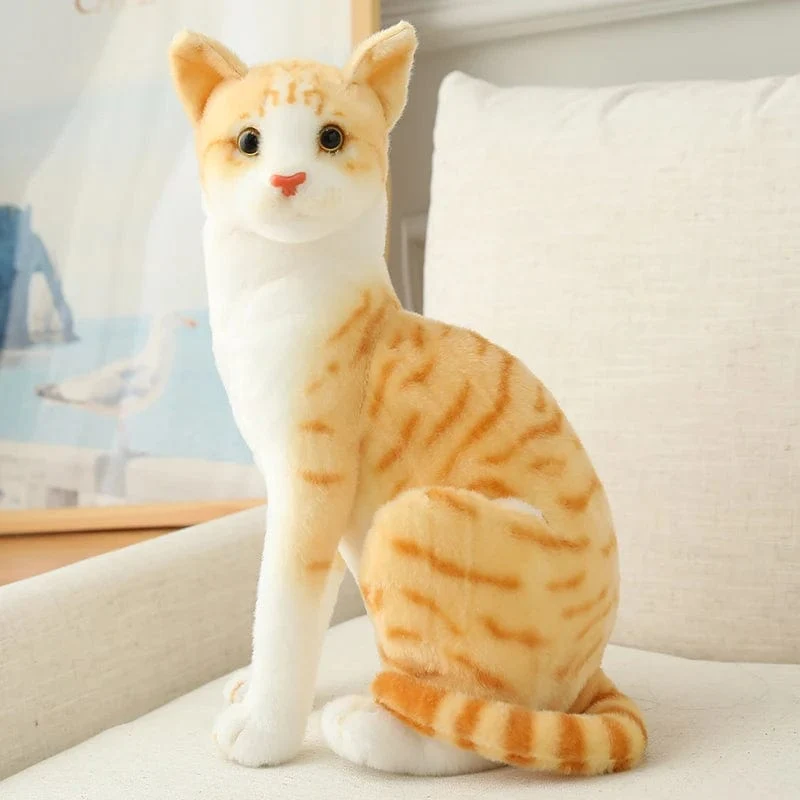 Ausgestopfte lebensechte Siamkatzen Plüschtier Simulation Amerikanische Kurzhaar Süße Katze Puppe Haustier Spielzeug Wohnkultur Geschenk für Mädchen Geburtstag