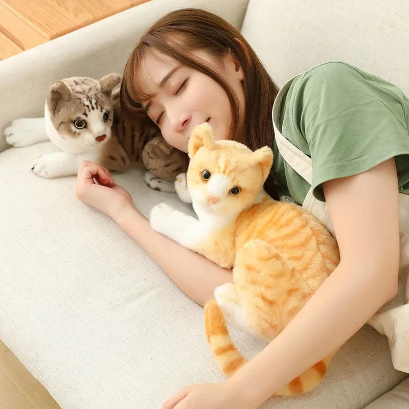 Ausgestopfte lebensechte Siamkatzen Plüschtier Simulation Amerikanische Kurzhaar Süße Katze Puppe Haustier Spielzeug Wohnkultur Geschenk für Mädchen Geburtstag