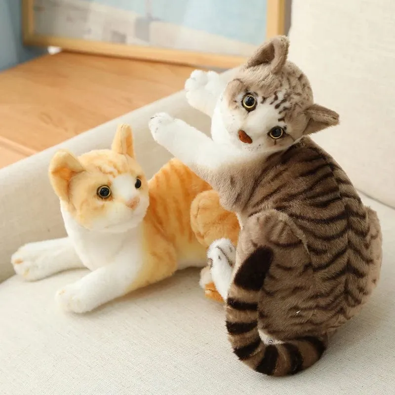 Ausgestopfte lebensechte Siamkatzen Plüschtier Simulation Amerikanische Kurzhaar Süße Katze Puppe Haustier Spielzeug Wohnkultur Geschenk für Mädchen Geburtstag