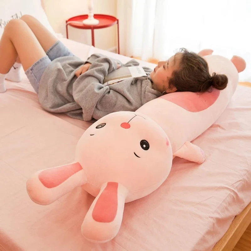 50 cm großes, niedliches Hasenkissen, Plüschtier, Löwe, Affe, Frosch, Tier mit langen Beinen, Schlafkissen, Puppe, Geschenk für Kinder zum Geburtstag oder zu Weihnachten