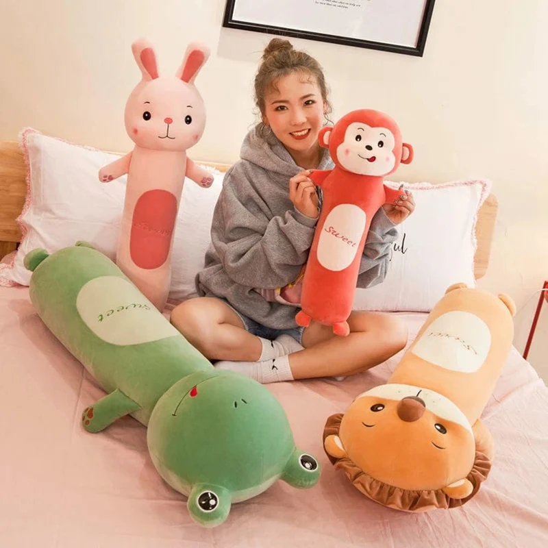 50 cm großes, niedliches Hasenkissen, Plüschtier, Löwe, Affe, Frosch, Tier mit langen Beinen, Schlafkissen, Puppe, Geschenk für Kinder zum Geburtstag oder zu Weihnachten