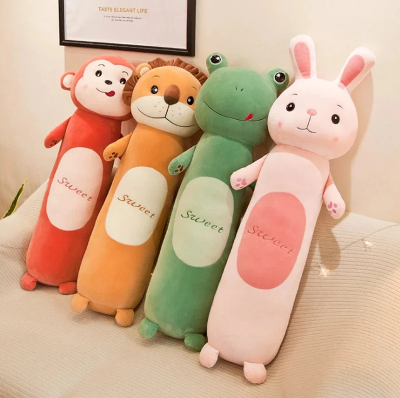 50 cm großes, niedliches Hasenkissen, Plüschtier, Löwe, Affe, Frosch, Tier mit langen Beinen, Schlafkissen, Puppe, Geschenk für Kinder zum Geburtstag oder zu Weihnachten