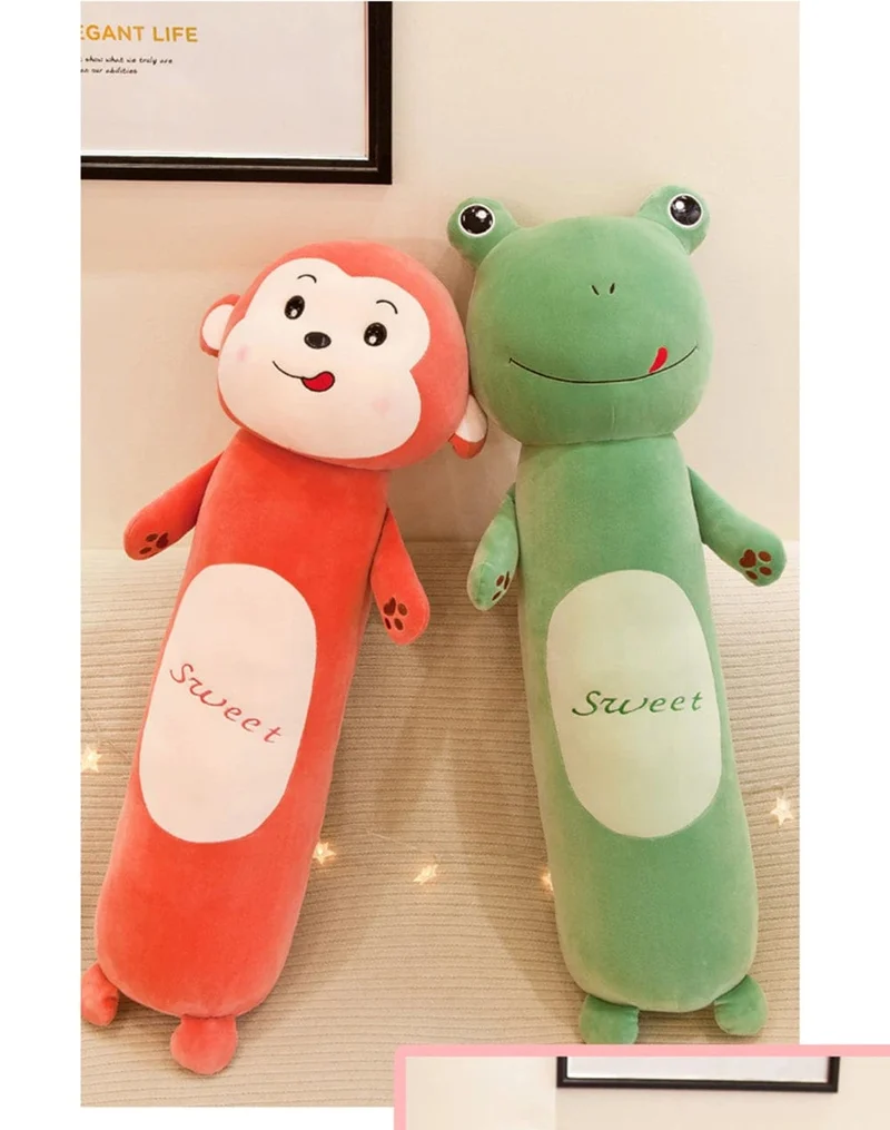 50 cm großes, niedliches Hasenkissen, Plüschtier, Löwe, Affe, Frosch, Tier mit langen Beinen, Schlafkissen, Puppe, Geschenk für Kinder zum Geburtstag oder zu Weihnachten
