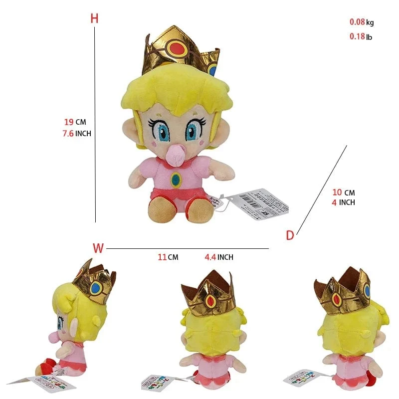 Prinzessin Peach Mario Plüschtiere Kawaii Stoffpuppen Cartoon Niedliche Puppen Geburtstags-Weihnachtsgeschenk für Kindersammlung