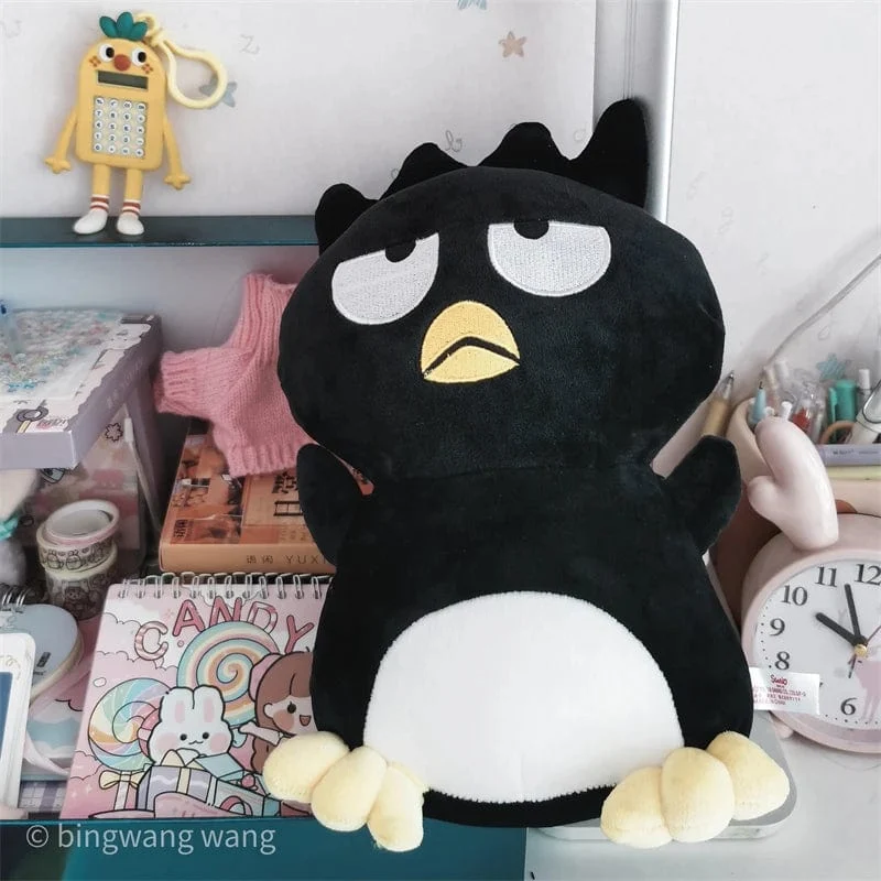 Sanrio Bad Badtz Maru Plüschtier, weich, süß, japanischer Stil, Anime, schwarze Pinguinpuppe, Umarmungsplüschtier, Geburtstagsgeschenk für Mädchen, 30/40/60 cm