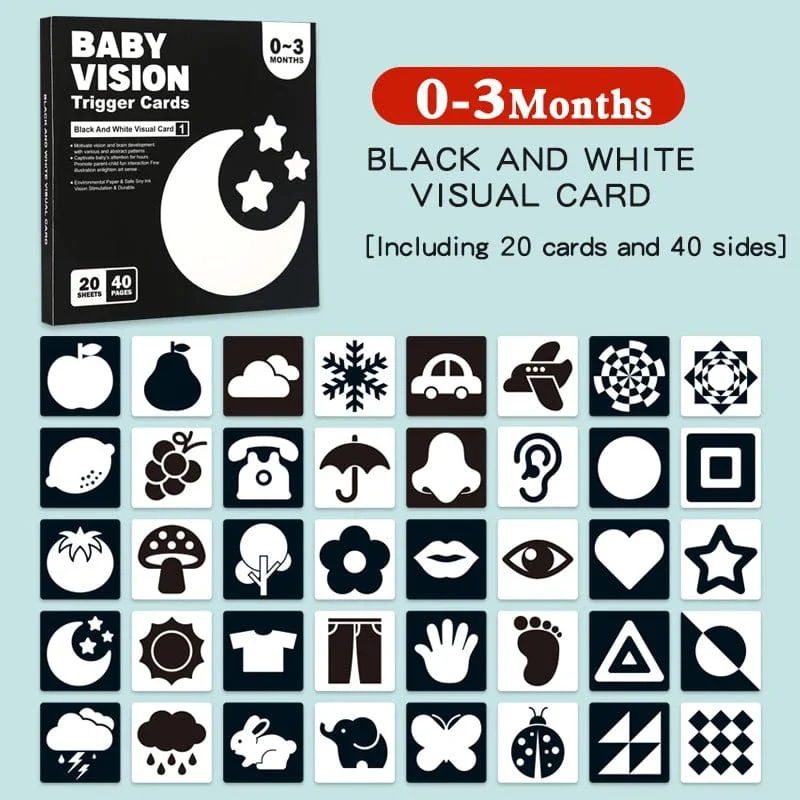 0-36M Baby Frühe Bildung Karte Schwarz Und Weiß Karten Farbe Training Visuelle Stimulation Montessori Form Tier Kognitiven Spielzeug