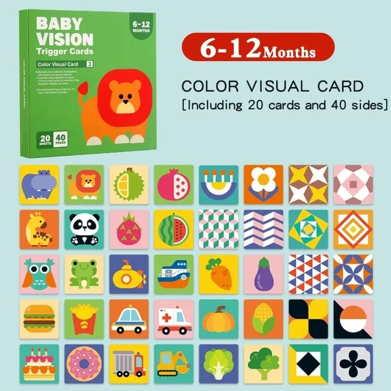 0-36M Baby Frühe Bildung Karte Schwarz Und Weiß Karten Farbe Training Visuelle Stimulation Montessori Form Tier Kognitiven Spielzeug