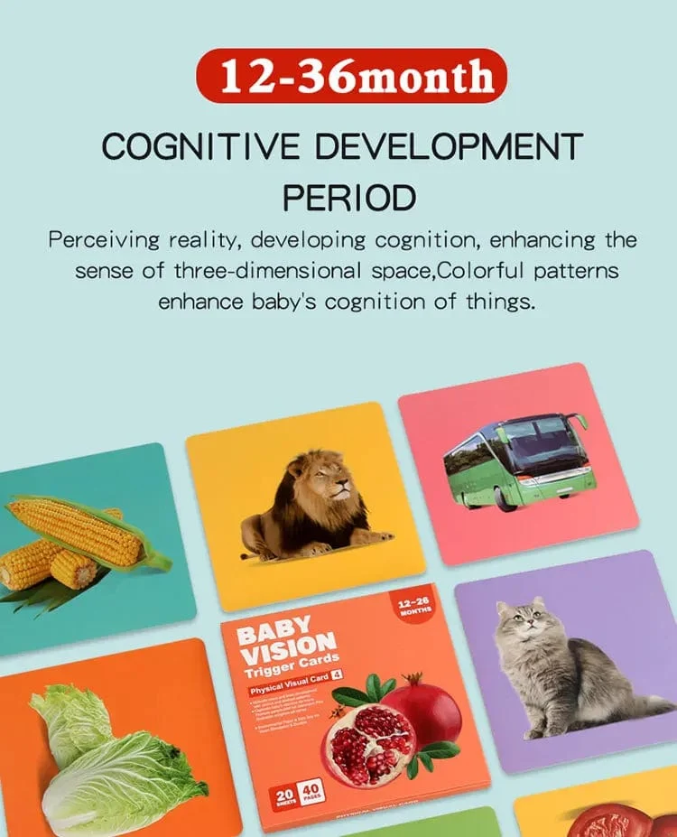0-36M Baby Frühe Bildung Karte Schwarz Und Weiß Karten Farbe Training Visuelle Stimulation Montessori Form Tier Kognitiven Spielzeug
